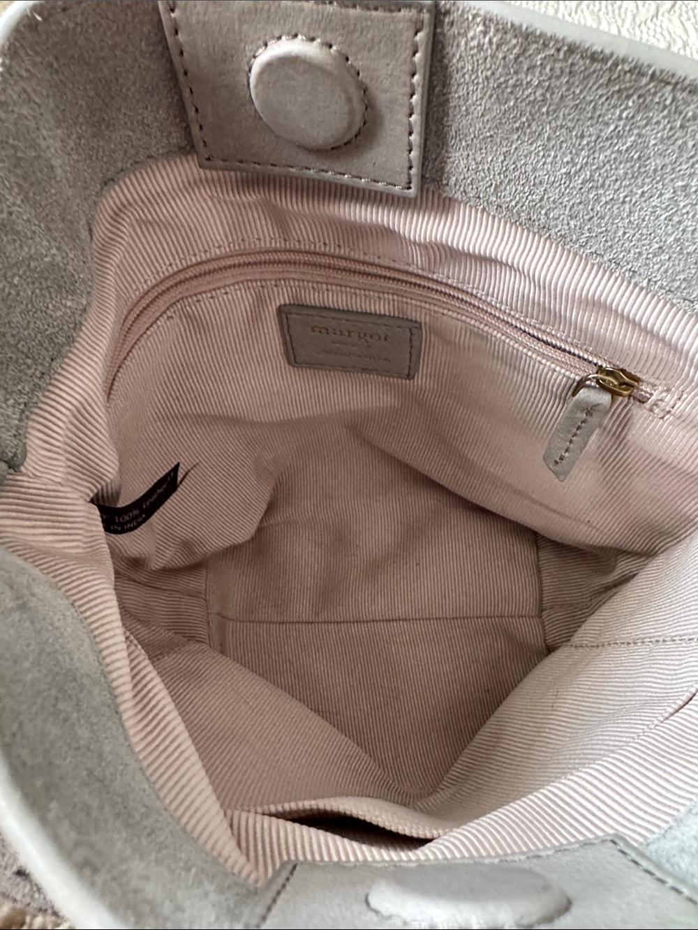 Suede Crossbody Shoulder Bag in Light Gray - Picture 6 of 12